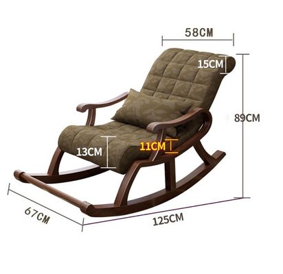 Chaise à bascule en bois massif W60*D135*H85CM pour salon
