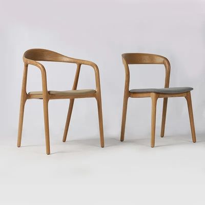 Accueil Meubles Chaise à manger bois de chêne Design moderne de style nordique Chambre de couverture Chaises blanches pour la cuisine Pu cuir en bois