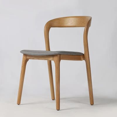 Accueil Meubles Chaise à manger bois de chêne Design moderne de style nordique Chambre de couverture Chaises blanches pour la cuisine Pu cuir en bois
