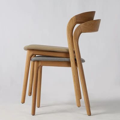 Accueil Meubles Chaise à manger bois de chêne Design moderne de style nordique Chambre de couverture Chaises blanches pour la cuisine Pu cuir en bois