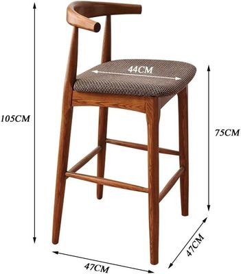 Tabouret de bar en bois de couleur noyer pour salle à manger en bois massif