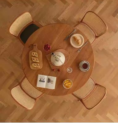 Chaise à manger en bois massif en rotin à dos pour meubles de salle à manger W47.4CM*D44.6CM*H83.5CM