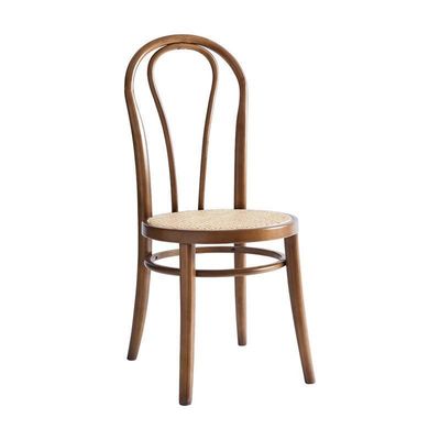 Design personnalisé tissé en rotin naturel en bois massif Chaise à manger Meubles pour les restaurants modernes