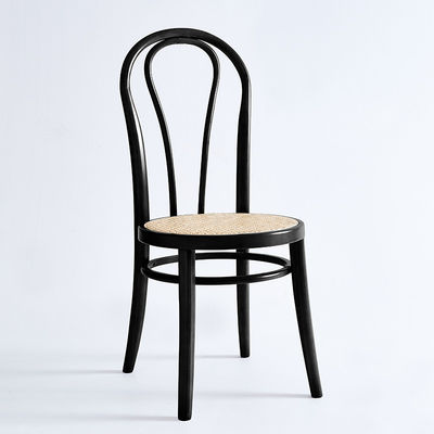 Design personnalisé tissé en rotin naturel en bois massif Chaise à manger Meubles pour les restaurants modernes
