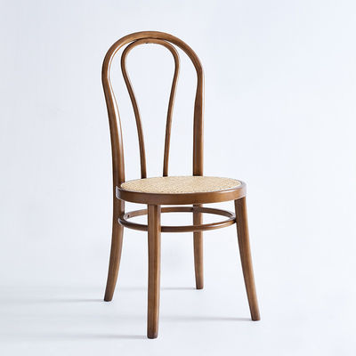 Design personnalisé tissé en rotin naturel en bois massif Chaise à manger Meubles pour les restaurants modernes