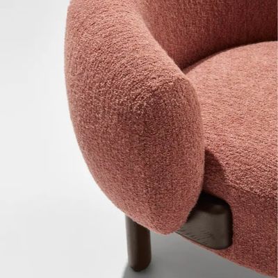 NO Chaise de canapé en bois plié Nordic Lounge Leisure en couleur naturelle/noix avec coussin