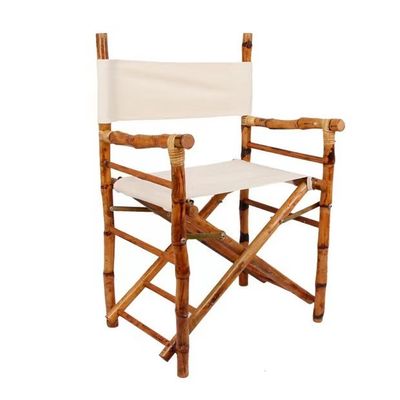 Chaise de directeur en bois de bambou en plein air Fonction pliable pour camping de plage Matériau de bambou Meubles commerciaux