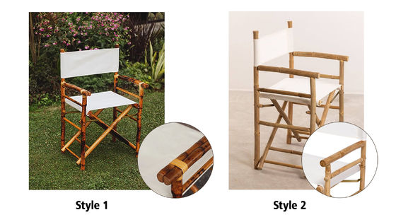 Chaise de directeur en bois de bambou en plein air Fonction pliable pour camping de plage Matériau de bambou Meubles commerciaux