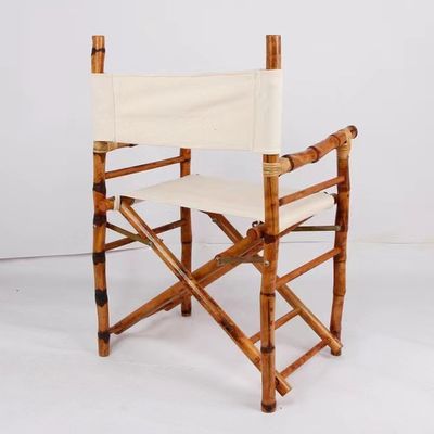 Chaise de directeur en bois de bambou en plein air Fonction pliable pour camping de plage Matériau de bambou Meubles commerciaux