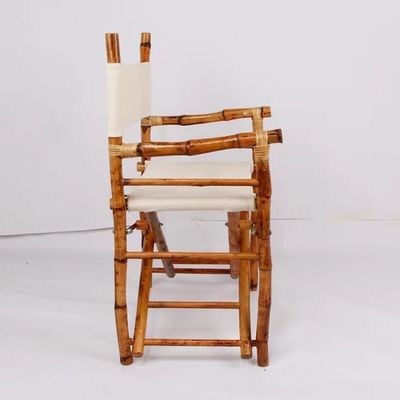 Chaise de directeur en bois de bambou en plein air Fonction pliable pour camping de plage Matériau de bambou Meubles commerciaux