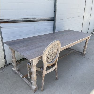 Nitrolacque Finition des tables de couleur américaines Rectamgle Table à manger en bois massif