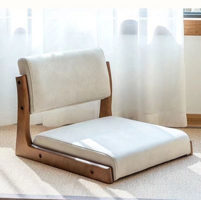 Chaise de thé au sol sans jambes en bois tatami japonais personnalisé avec soutien du dos