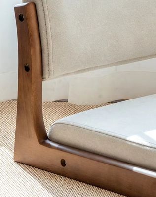 Chaise de thé au sol sans jambes en bois tatami japonais personnalisé avec soutien du dos