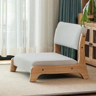 Emballage du courrier style japonais Tatami Bois sans jambes Chaise de thé en bois massif avec support arrière