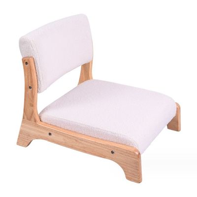 Emballage du courrier style japonais Tatami Bois sans jambes Chaise de thé en bois massif avec support arrière