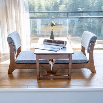 Emballage du courrier style japonais Tatami Bois sans jambes Chaise de thé en bois massif avec support arrière