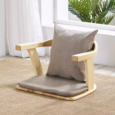 Meubles de salon en bois massif Chaise de sol tatami japonaise avec dossier et sans dossier