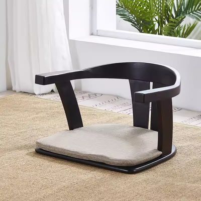 Meubles de salon en bois massif Chaise de sol tatami japonaise avec dossier et sans dossier