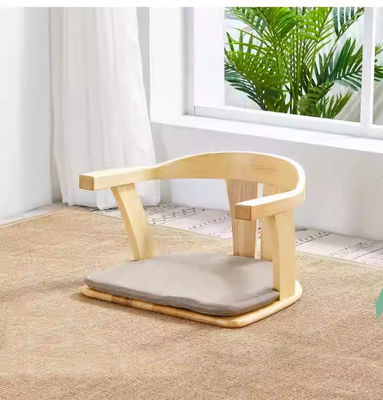 Meubles de salon en bois massif Chaise de sol tatami japonaise avec dossier et sans dossier