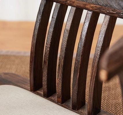 Chaise de sol en bois massif Finition nitrolacquer et soutien du dos pour le tatami japonais Chaise de thé sans jambes en bois