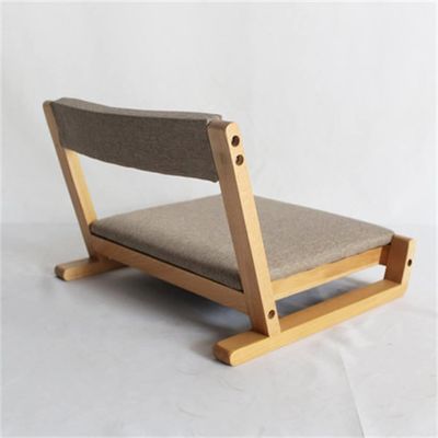 Assise confortable en bois massif chaise de sol tatami japonaise avec soutien du dos