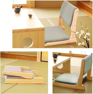 Emballage du courrier Y Chaise de loisirs de style tatami japonais Chaise de thé sans jambes en bois avec dossier