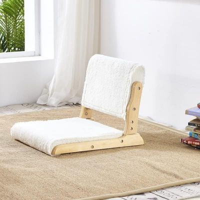 Emballage du courrier Y Chaise de loisirs de style tatami japonais Chaise de thé sans jambes en bois avec dossier
