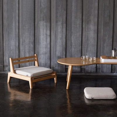 Accueil Meubles japonais Tatami Bois fauteuil de thé sans jambes au sol avec support arrière OEM/ODM OUI