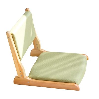 Chaise de salon de style moderne Tatami en bois japonais Chaise de thé au sol sans jambes avec soutien arrière Chaise de sol en bois massif