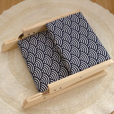 Chaise de salon de style moderne Tatami en bois japonais Chaise de thé au sol sans jambes avec soutien arrière Chaise de sol en bois massif