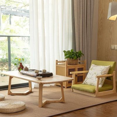 Meubles de table de café en bois massif moderne avec finition nitrolacque pour le salon Meubles de style nordique