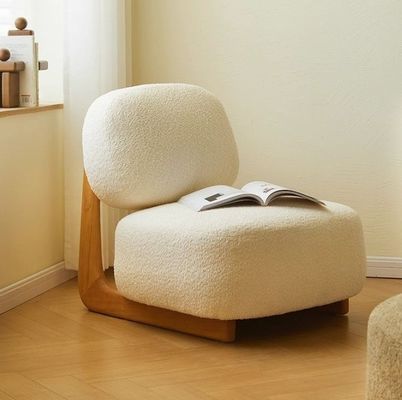 Améliorez votre hôtel avec un design nordique moderne Chaise en bois massif Laine d'agneau Salle à manger Chaises en bois