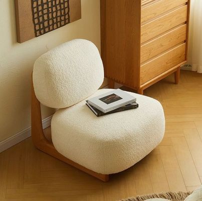 Améliorez votre hôtel avec un design nordique moderne Chaise en bois massif Laine d'agneau Salle à manger Chaises en bois