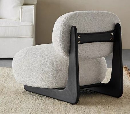 Améliorez votre hôtel avec un design nordique moderne Chaise en bois massif Laine d'agneau Salle à manger Chaises en bois