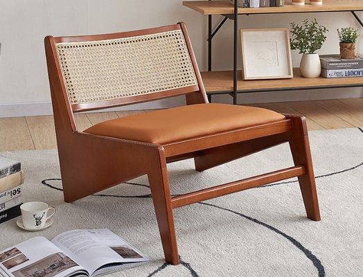 Design de chaise de salon Chaise classique en rotin en bois massif pour salon nordique et meubles contemporains