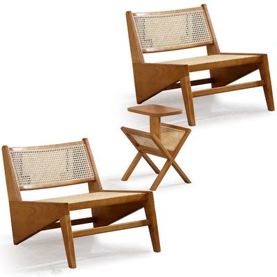 Design de chaise de salon Chaise classique en rotin en bois massif pour salon nordique et meubles contemporains