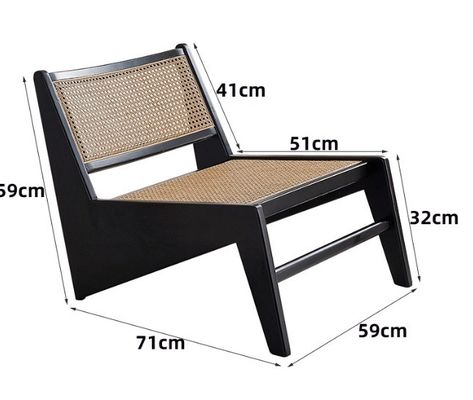 Design de chaise de salon Chaise classique en rotin en bois massif pour salon nordique et meubles contemporains