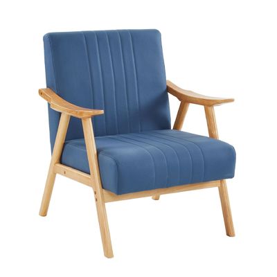 Wabi-Sabi Design Style Tissus rembourrés en bois massif Salon de loisirs Chaise de canapé en bois pour salon