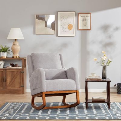 Tissu nordique Café minimaliste Chaise de salon en bois Accent Chaises de loisirs Chaise de rangement Appartement Meubles de bureau Chaise de canapé simple