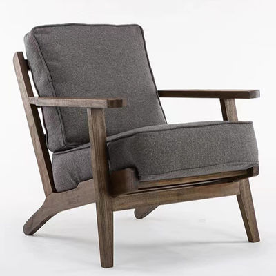 Chaise en bois massif rembourrée en tissu Nitrolacquer Finition Chaise de salon de loisirs