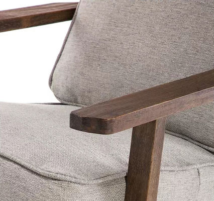 Chaise en bois massif rembourrée en tissu Nitrolacquer Finition Chaise de salon de loisirs