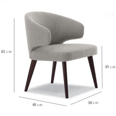 OEM Oui Salle à manger Pieds en bois fauteuil en velours Siège unique Repose-haies aile Chaises à manger pour meubles de restaurant de luxe