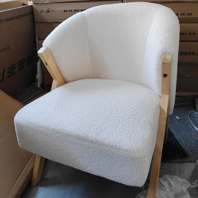 Chaise en bois nordique moderne cadre en bois massif en cendres résistantes pour le design hôtelier chaises de canapé en laine d'agneau de velours en bois