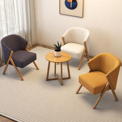 Confortable moderne de luxe velours canapé doux salon salon bois massif paresseux tapissé chaise blanche pour la salle à manger chaise