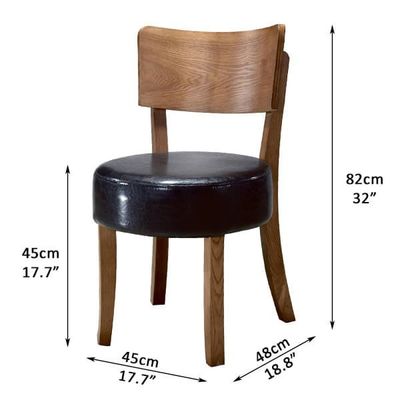 Chaise en bois massif pour le style nordique Paddle Leisure Café Chaise de salle à manger Chaise de tapisserie pour la maison