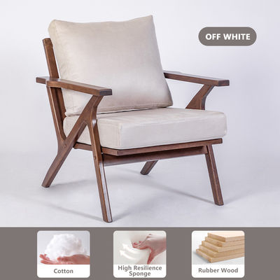 Salle de séjour Accent Arm Chair Chaise en bois nordique moderne avec laine d'agneau de velours Meubles de design d'hôtel en blanc/noir/jaune