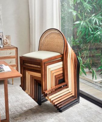 Meubles de salle à manger de l' hôtel Chaise à manger en rotin moderne pour restaurant moderne naturel