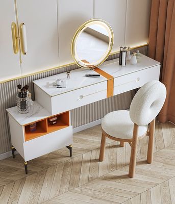 Chambre de séjour et hôtel Siège souple en laine d'agneau en bois Chaise de salle à manger W47*D48*H79CM avec design moderne