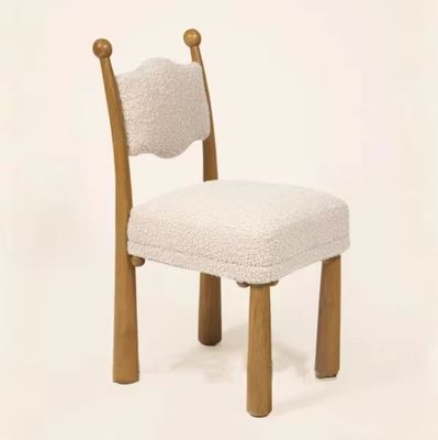 Accueil Meubles de conception moderne Siège souple bois agneau laine salle à manger Chaise pour salon et hôtel