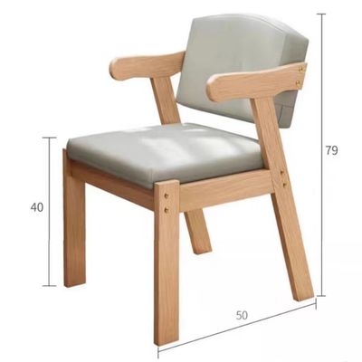Chaises de restaurant en cuir PU en bois massif moderne pour salle à manger d'échantillon dans le mobilier général de la maison